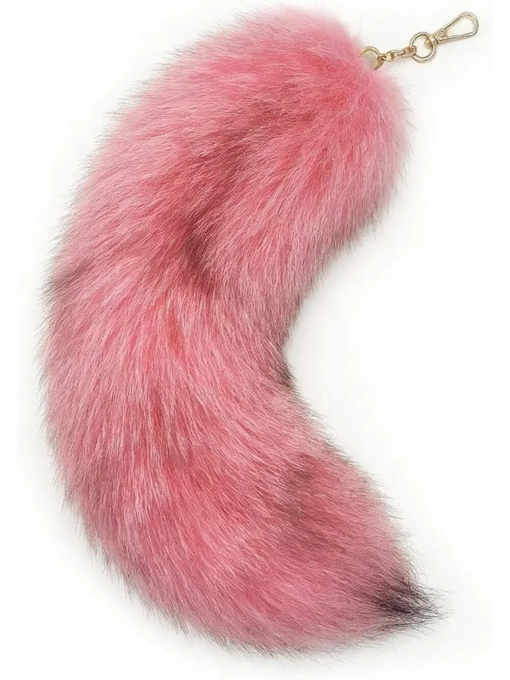 Women's Pink Fluffy Fox Tail Cosplay Keychain Birthday Party Costume Handbag